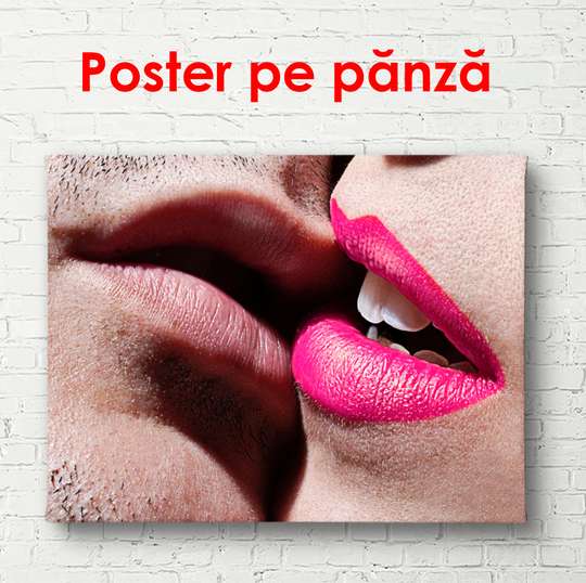 Poster - Buzele roz, 90 x 60 см, Poster înrămat