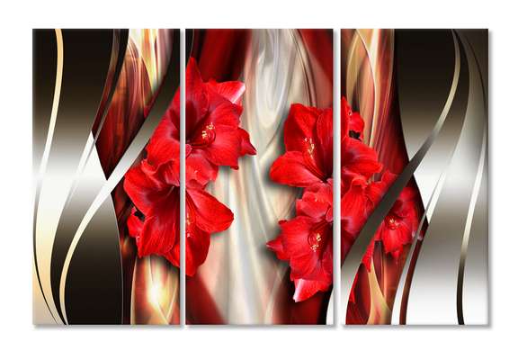 Modular picture, Red flowers.