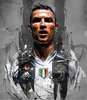 Poster - Portretul lui Cristiano Ronaldo, 100 x 100 см, Poster inramat pe sticla