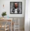 Poster - Portrait of Cristiano Ronaldo, 100 x 100 см, Framed poster on glass