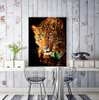 Poster, Leopard, 60 x 90 см, Framed poster on glass, Animals