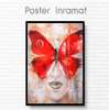 Постер - Красная бабочка, 60 x 90 см, Постер на Стекле в раме