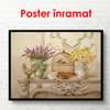 Poster - Delicate still life on the table, 90 x 60 см, Framed poster, Provence