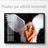 Постер - Девушка ангел, 45 x 30 см, Холст на подрамнике, Ню