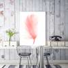 Poster - Pink feather, 60 x 90 см, Framed poster on glass, Minimalism