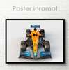 Poster - Yellow formula 1, 90 x 60 см, Framed poster on glass, Transport