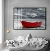 Постер - Красная лодка, 90 x 60 см, Постер на Стекле в раме
