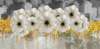 Фотообои - Белые цветы с золотыми подтеками