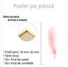 Poster - Pink feather, 60 x 90 см, Framed poster on glass, Minimalism