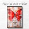 Постер - Красная бабочка, 60 x 90 см, Постер на Стекле в раме