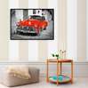 Poster - Red retro car, 45 x 30 см, Canvas on frame