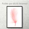 Постер - Розовое перо, 60 x 90 см, Постер на Стекле в раме, Минимализм