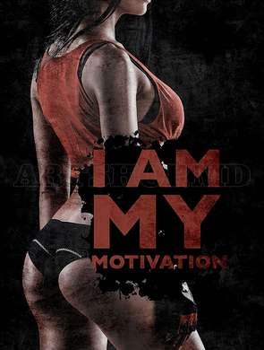 Poster - I am My Motivation, 60 x 90 см, Framed poster on glass, Nude