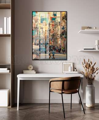 Poster - Old street of Havana in Cuba, 60 x 90 см, Framed poster on glass, Maps and Cities