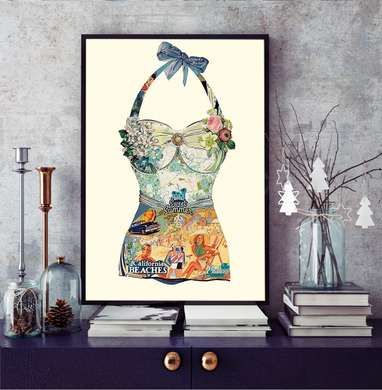 Постер - Женский купальник, 30 x 45 см, Холст на подрамнике