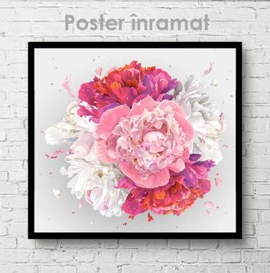 Poster - Peonies, 40 x 40 см, Canvas on frame