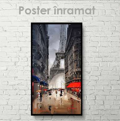 Poster - Plimbare prin Paris, 50 x 150 см, 45 x 90 см, Poster inramat pe sticla