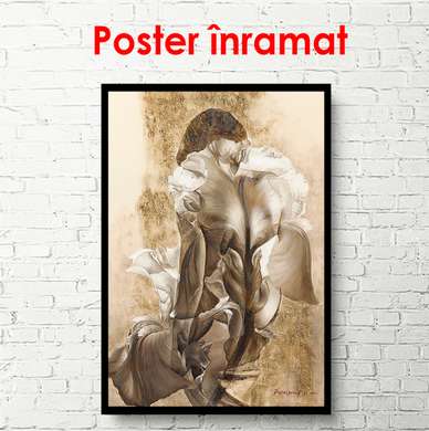 Poster - Girl in a flower, 30 x 60 см, Canvas on frame