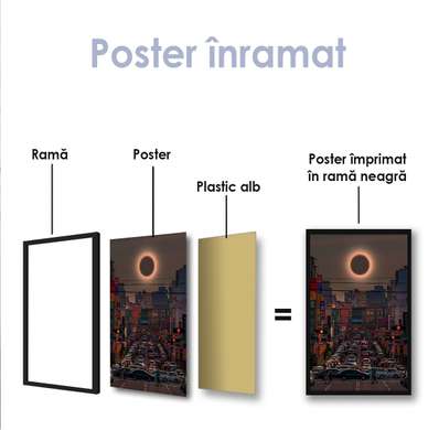 Постер - Затмение в Китае, 30 x 60 см, Холст на подрамнике