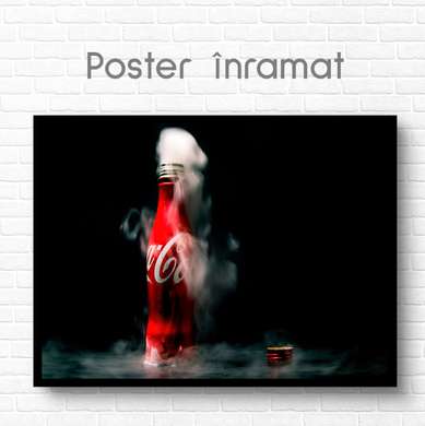 Poster - Coca Cola with smoke, 60 x 30 см, Canvas on frame