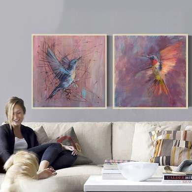 Poster - Hummingbird, 40 x 40 см, Canvas on frame, Sets