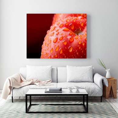 Poster - Red apple, 90 x 60 см, Framed poster, Food and Drinks