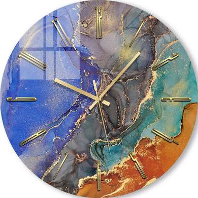 Стеклянные Часы - Акриловая заливка в ярких оттенках, 40cm