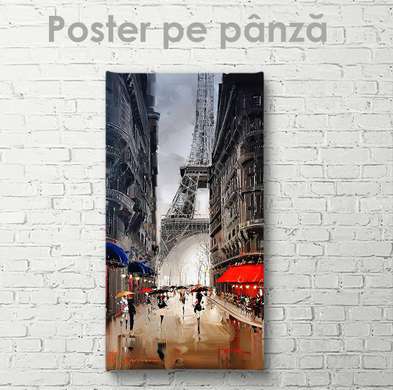 Poster - Walk in Paris, 50 x 150 см, 45 x 90 см, Framed poster on glass