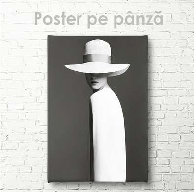 Poster - Portretul unei fete în stilul minimalismului, 60 x 90 см, Poster inramat pe sticla