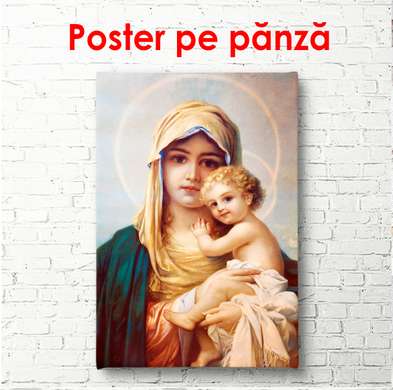 Постер - Изображения Девы Марии с сыном Иисусом, 60 x 90 см, Постер на Стекле в раме, Религиозные