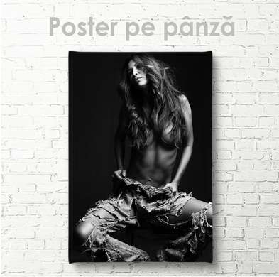 Poster - Portretul unei fete frumoase, 30 x 45 см, Panza pe cadru, Nude