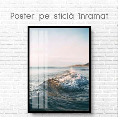 Poster - Valurile, 60 x 90 см, Poster inramat pe sticla
