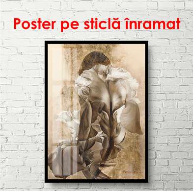 Poster - Girl in a flower, 30 x 60 см, Canvas on frame