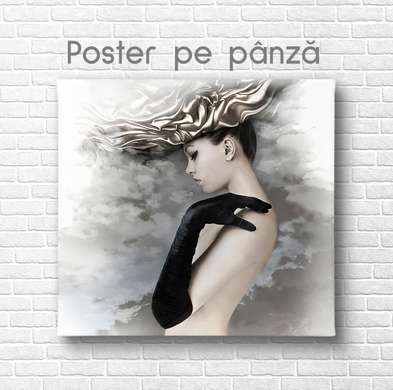 Постер - Девушка, 40 x 40 см, Холст на подрамнике