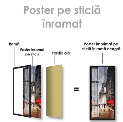Poster - Walk in Paris, 50 x 150 см, 45 x 90 см, Framed poster on glass