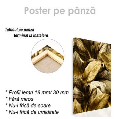 Poster - Golden leaves of the plant, 30 x 45 см, Canvas on frame, Botanical