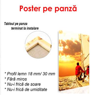 Poster - Yacht la apusul soarelui, 60 x 90 см, Poster înrămat