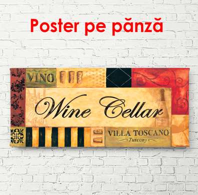 Poster - Writing on the wall, 90 x 45 см, Framed poster on glass, Provence