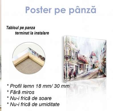 Постер - Город в Европе, 40 x 40 см, Холст на подрамнике, Города и Карты