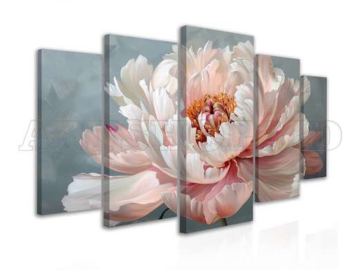 Modular picture, Elegant pink peony, 108 х 60