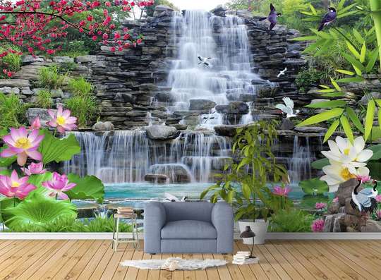 Wall Mural - Beautiful waterfall in the forest