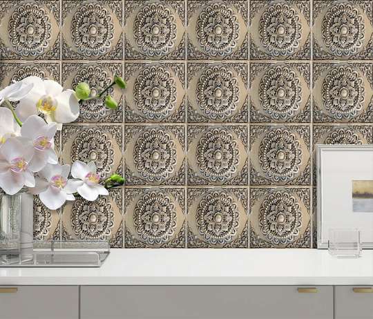 Ceramic tiles with beautiful golden patterns