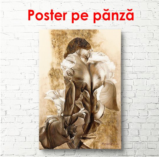 Poster, Fata în flori, 30 x 60 см, Panza pe cadru