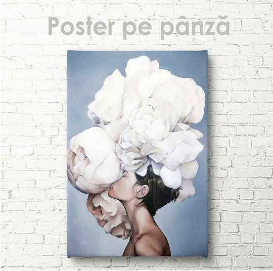 Poster - Floare albă, 30 x 45 см, Panza pe cadru