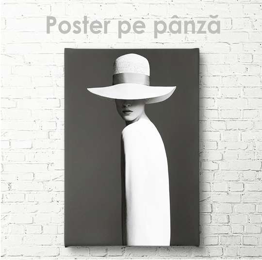 Poster - Portrait of a girl in the style of minimalism, 30 x 45 см, Canvas on frame