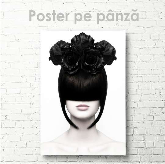 Poster - Fata cu coafură, 30 x 45 см, Panza pe cadru