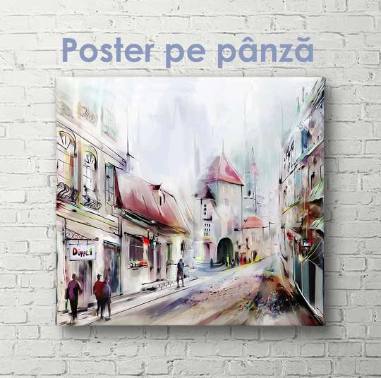 Постер - Город в Европе, 40 x 40 см, Холст на подрамнике