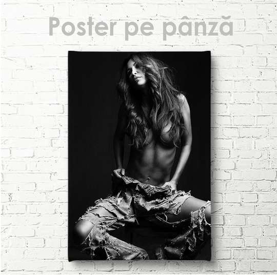 Poster - Portrait of a beautiful girl, 30 x 45 см, Canvas on frame