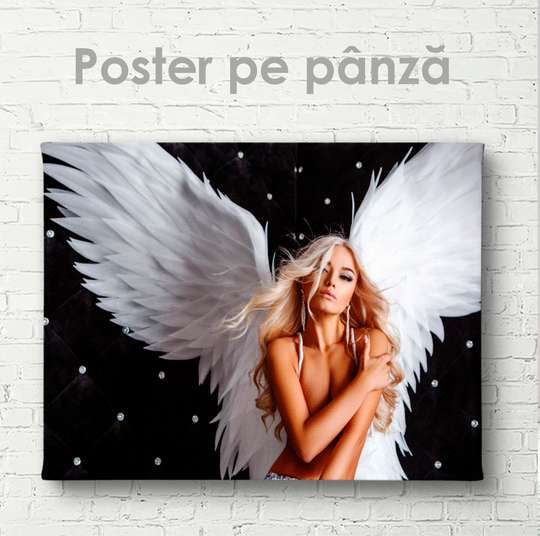 Постер - Девушка ангел, 45 x 30 см, Холст на подрамнике