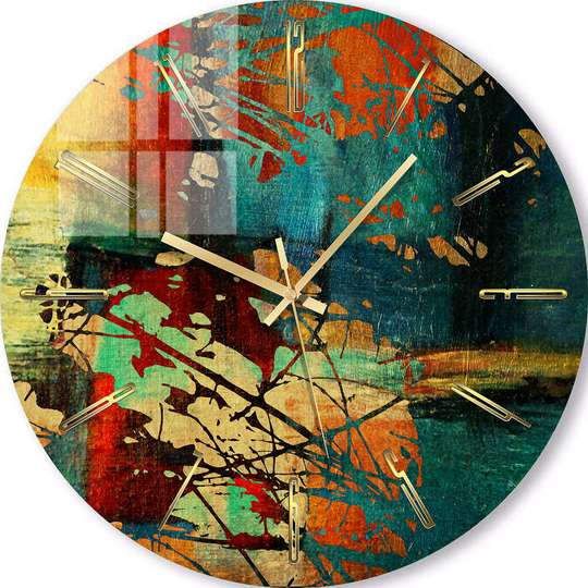 Glass clock - Abstract background, 40cm